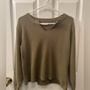 Madewell Re)sourced Waffle Split-Neck Crop